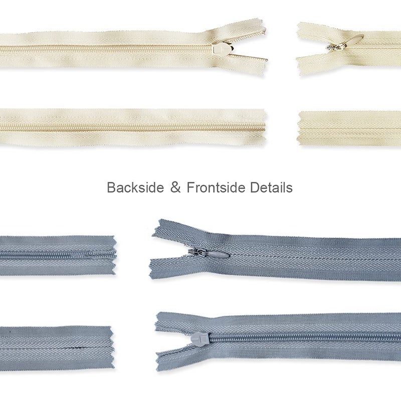 Renashed 50pcs 21.5 Inch Mix Beige&Grey Nylon Invisible Zippers for Tailor Sewer Sewing Craft Crafter's Special 20 Colors (Beige&Grey) - Image 5